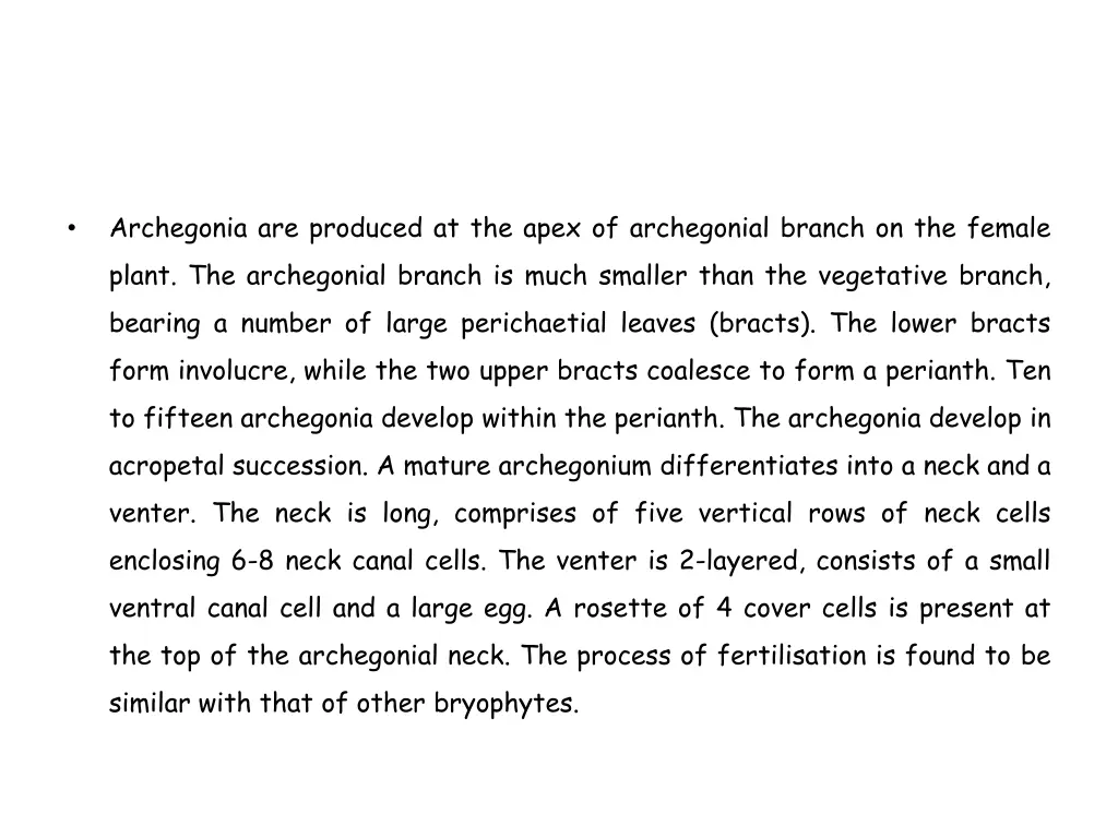 archegonia are produced at the apex