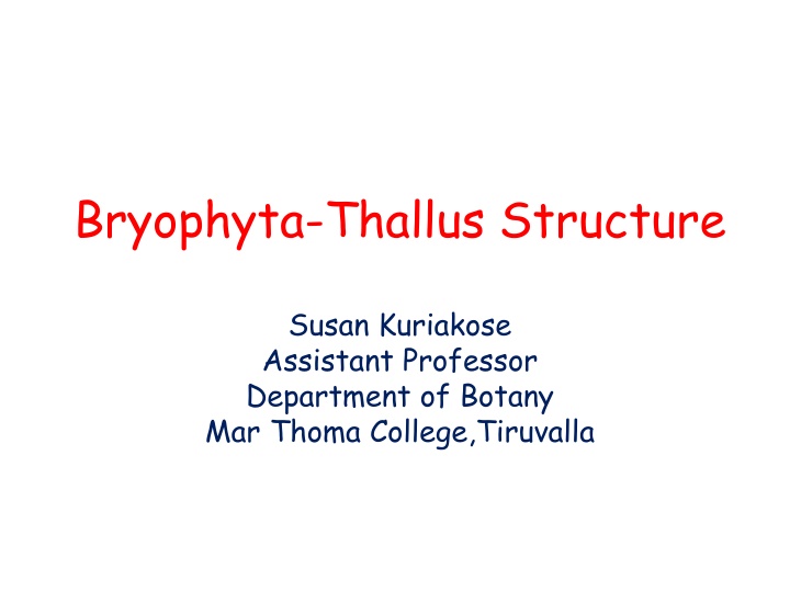 bryophyta thallus structure