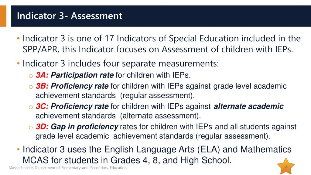 indicator 3 assessment