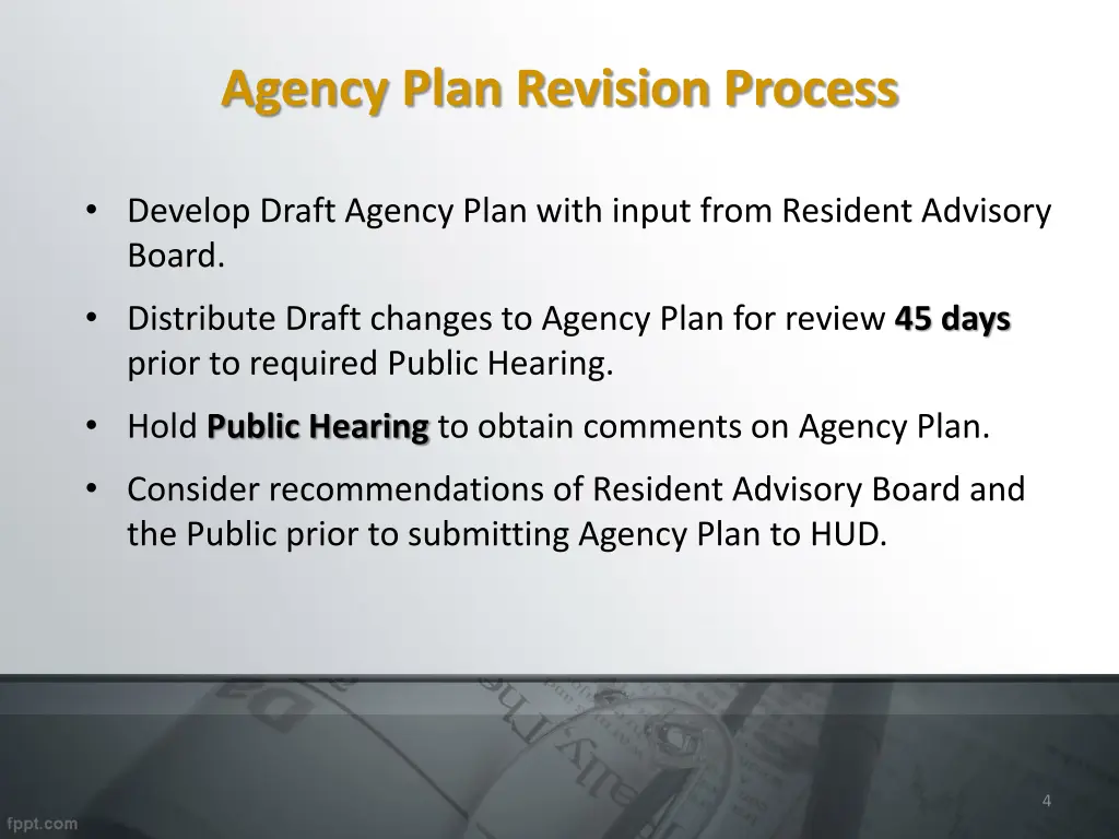 agency plan revision process