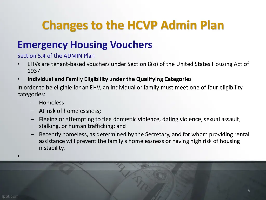 changes to the hcvp admin plan 2