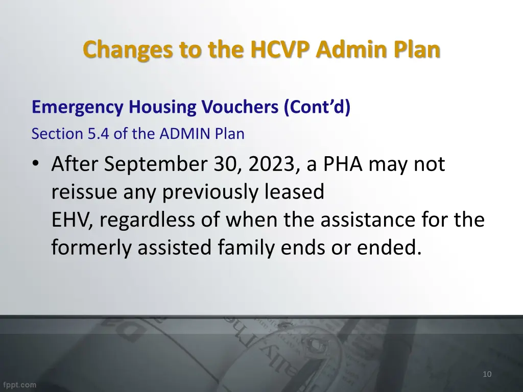 changes to the hcvp admin plan 4