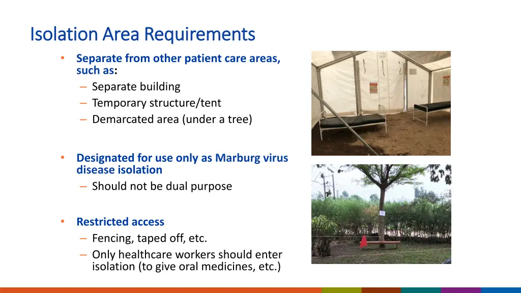 isolation area requirements isolation area