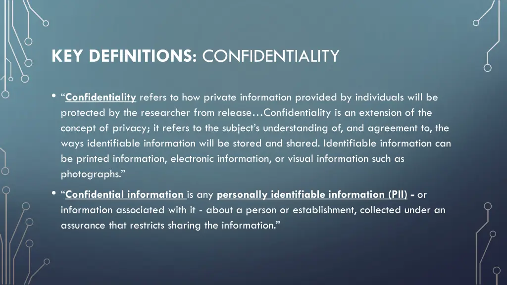 key definitions confidentiality