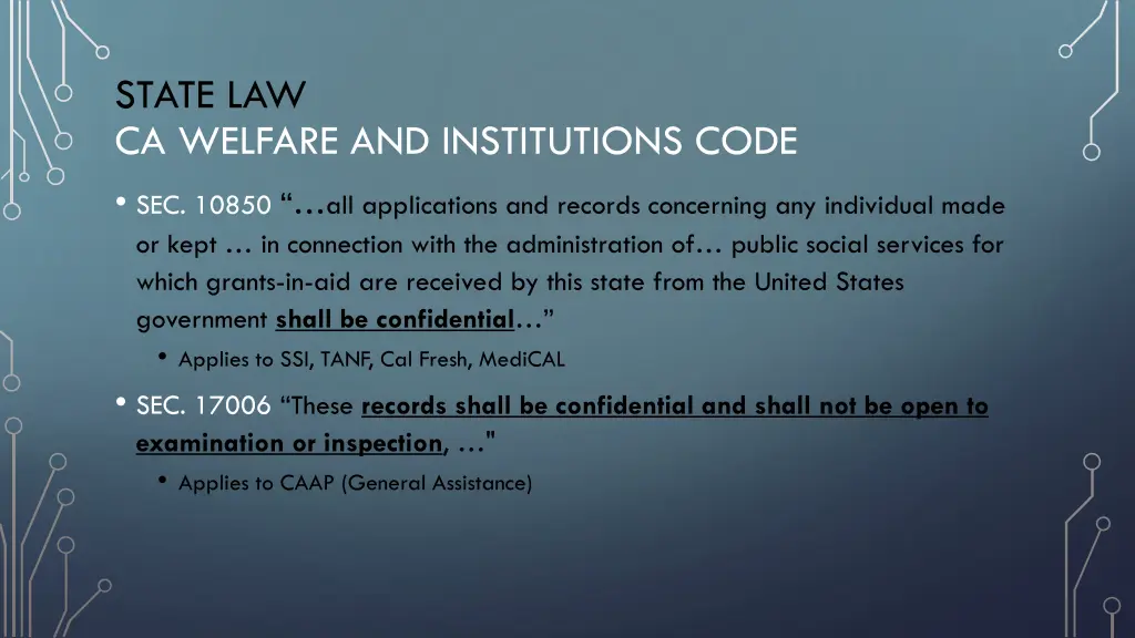 state law ca welfare and institutions code