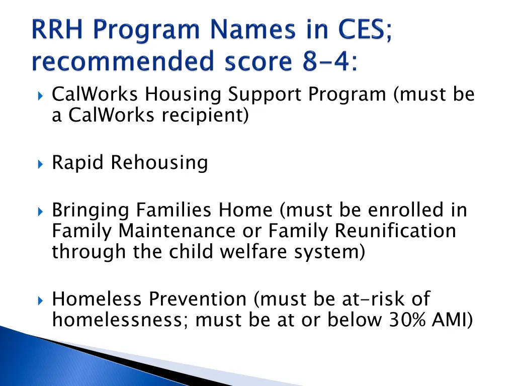 calworks housing support program must