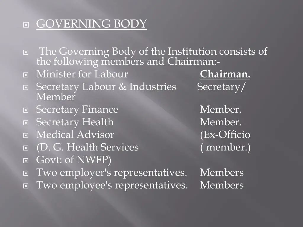 governing body