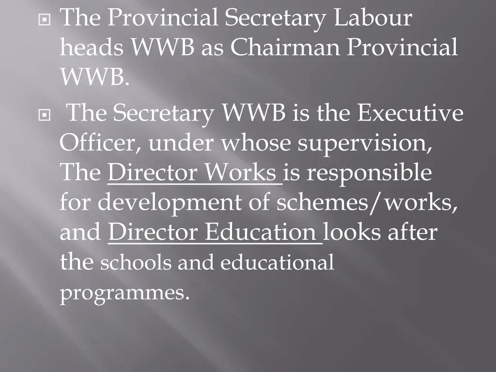 the provincial secretary labour heads