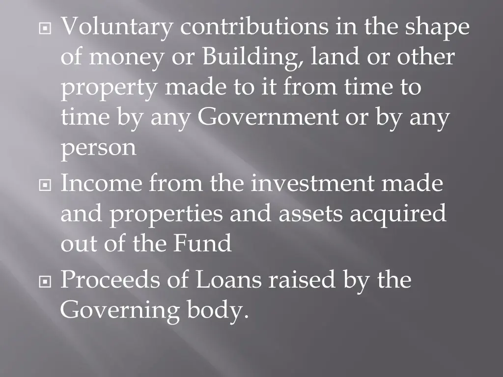 voluntary contributions in the shape of money