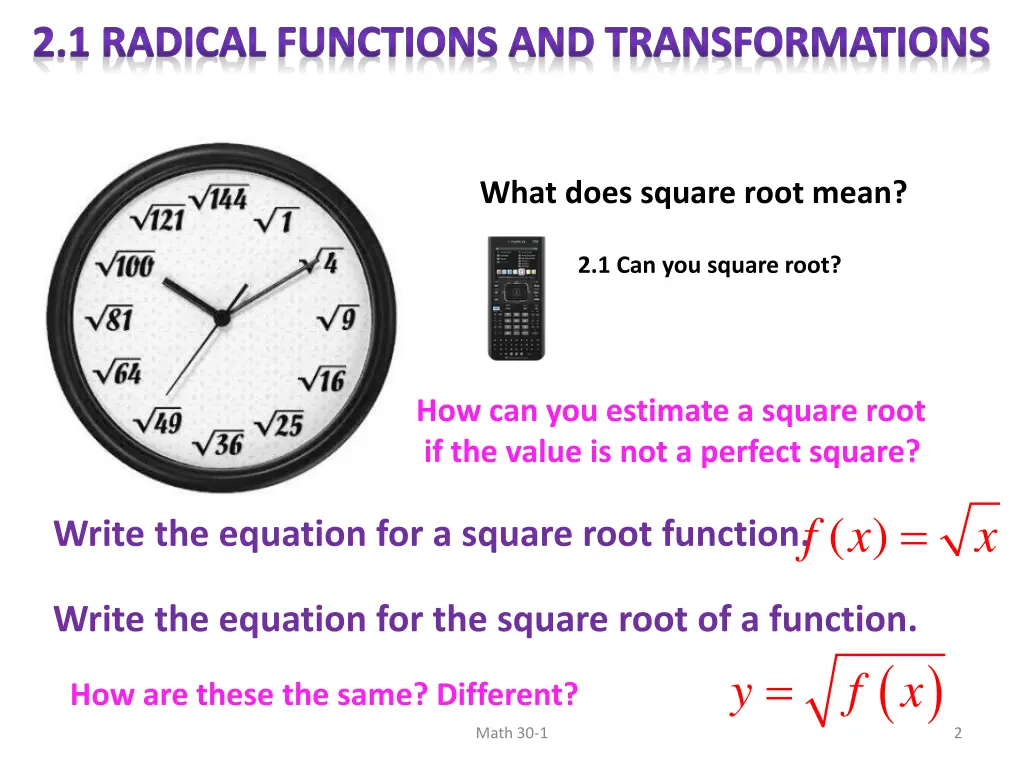 2 1 radical functions and transformations