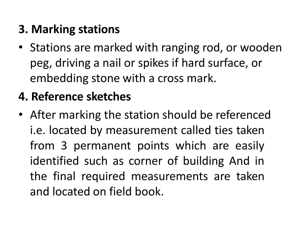 3 marking stations stations are marked with