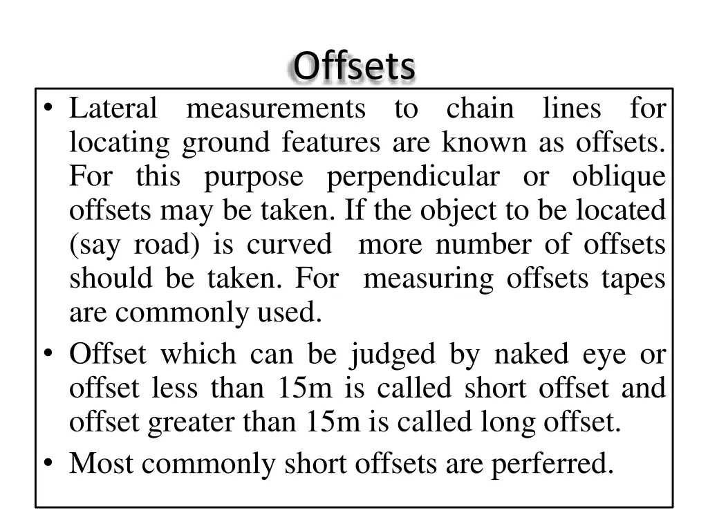 offsets