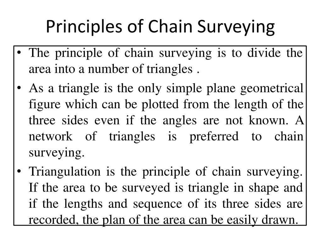 principles of chain surveying