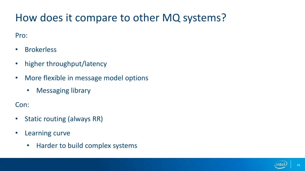 how does it compare to other mq systems