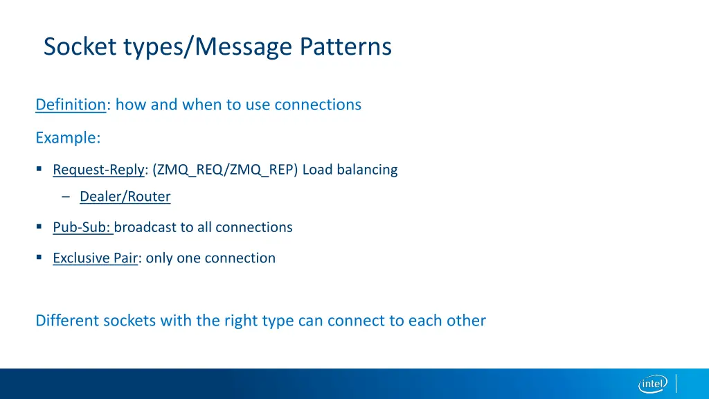 socket types message patterns