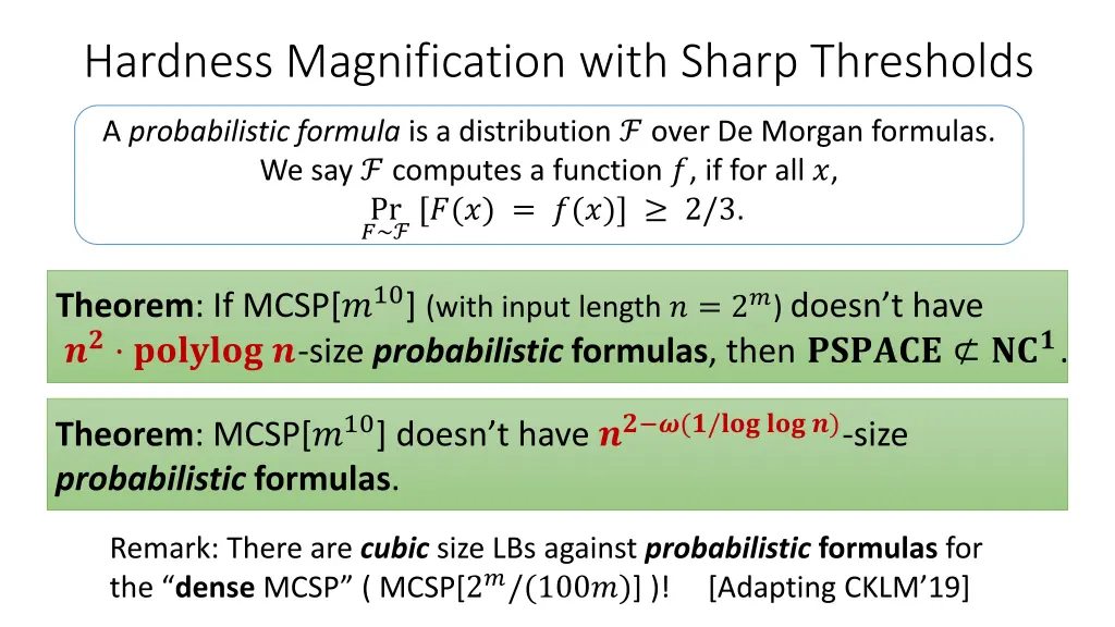 hardness magnification with sharp thresholds