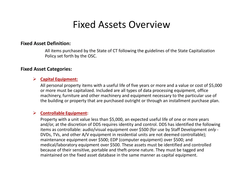 fixed assets overview