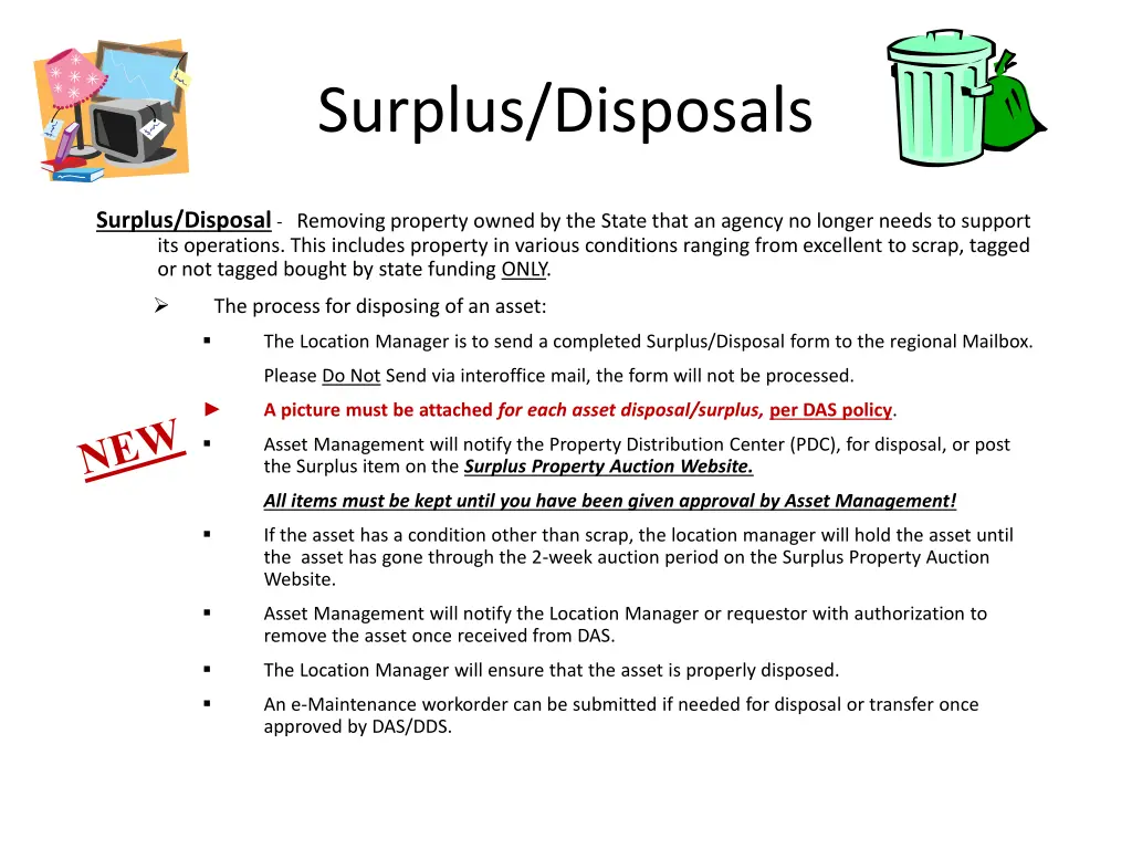 surplus disposals