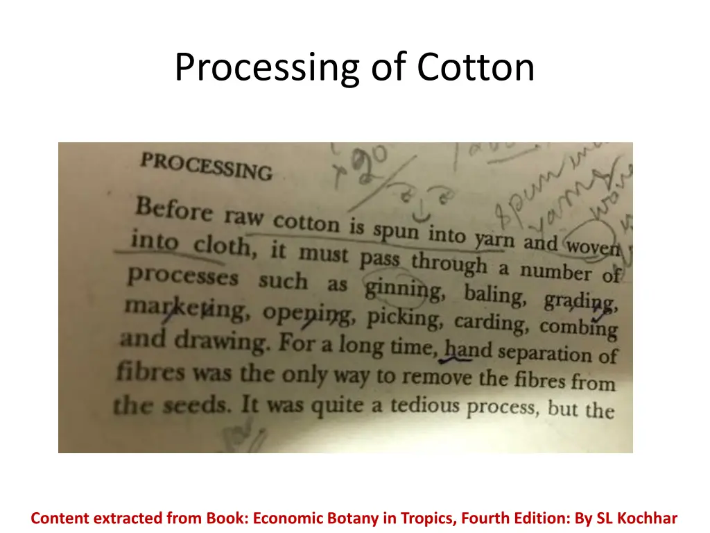 processing of cotton