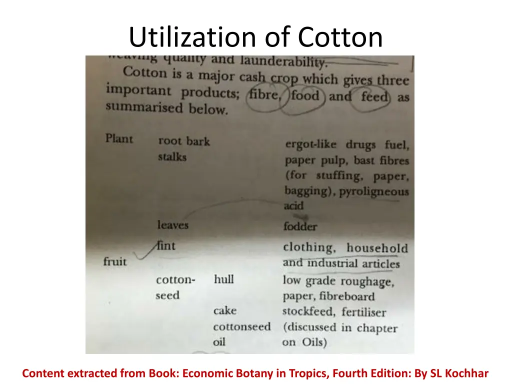 utilization of cotton