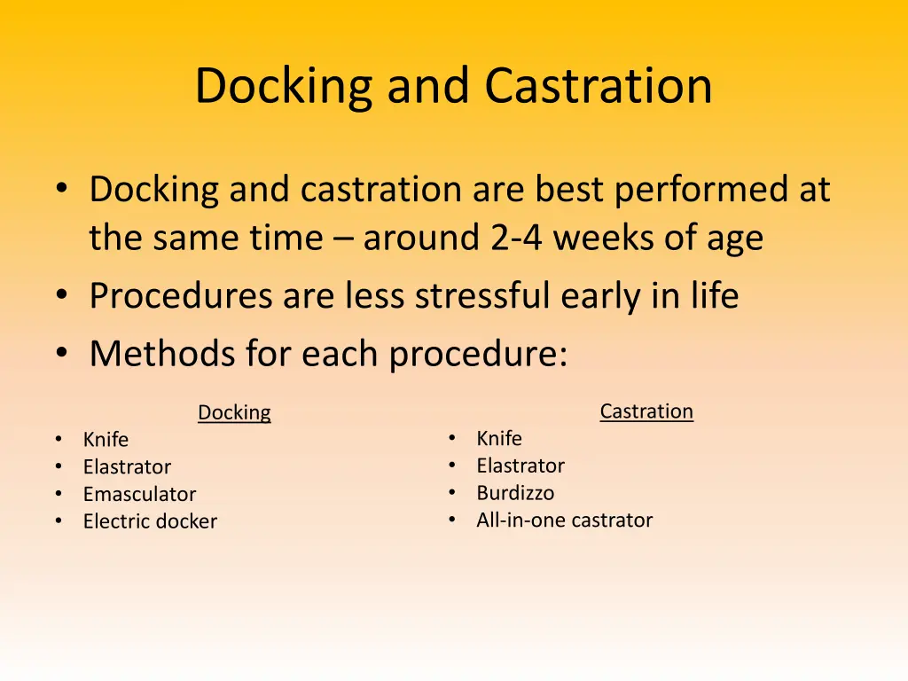 docking and castration