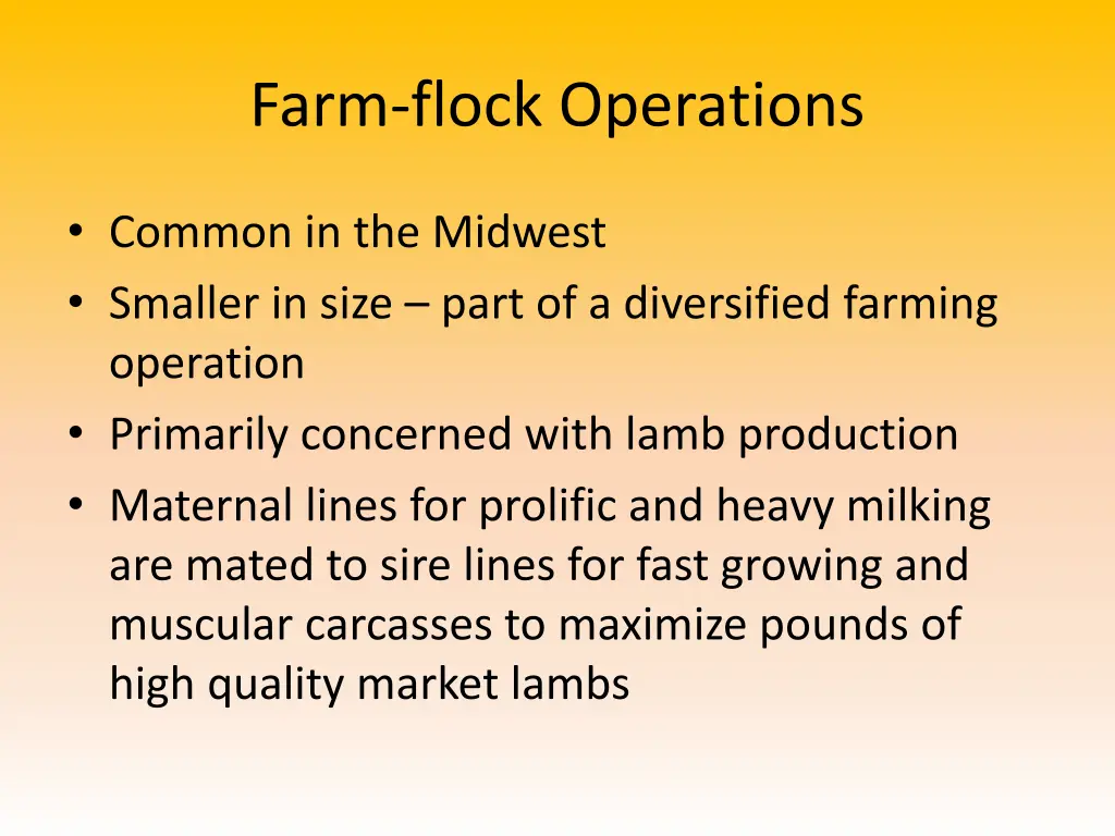 farm flock operations