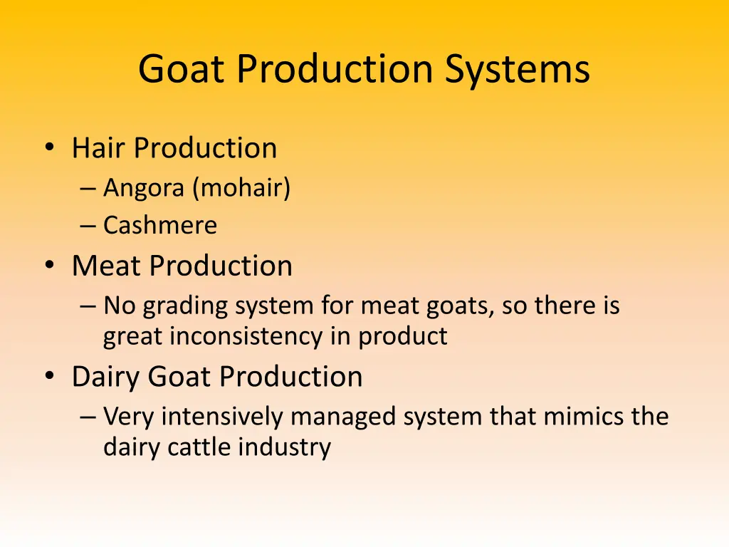 goat production systems