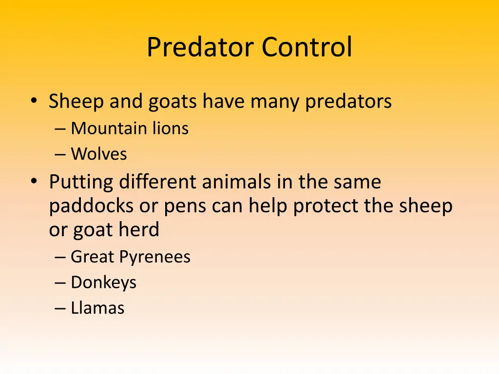 predator control