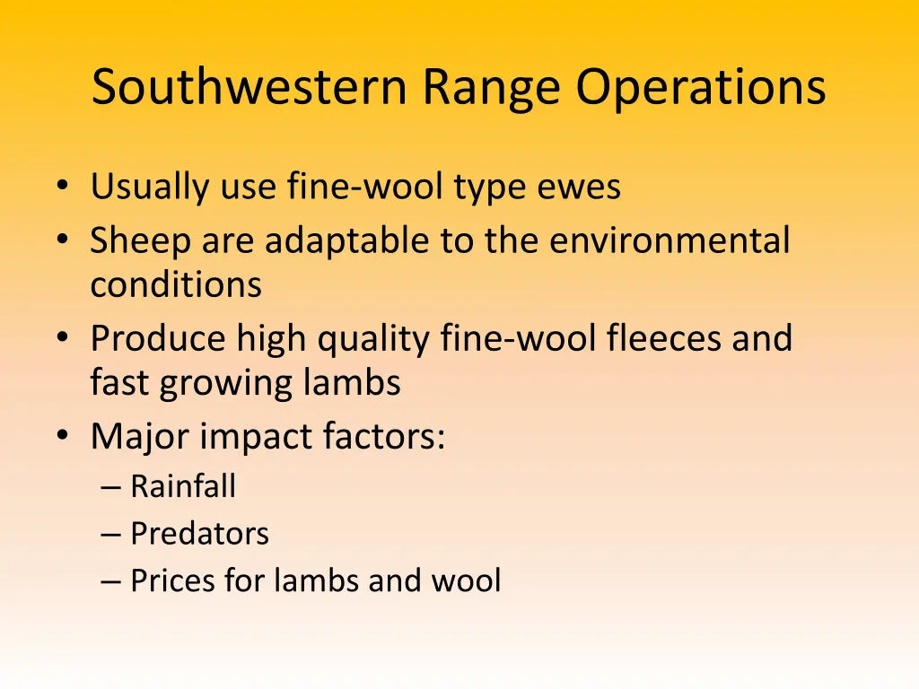 southwestern range operations