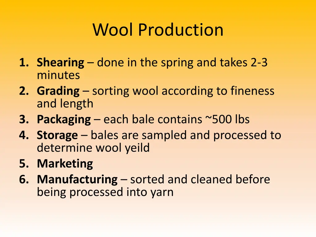 wool production