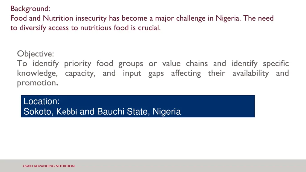 background food and nutrition insecurity