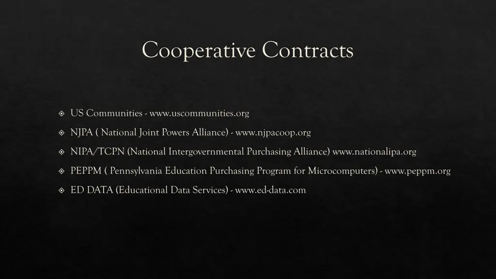 cooperative contracts