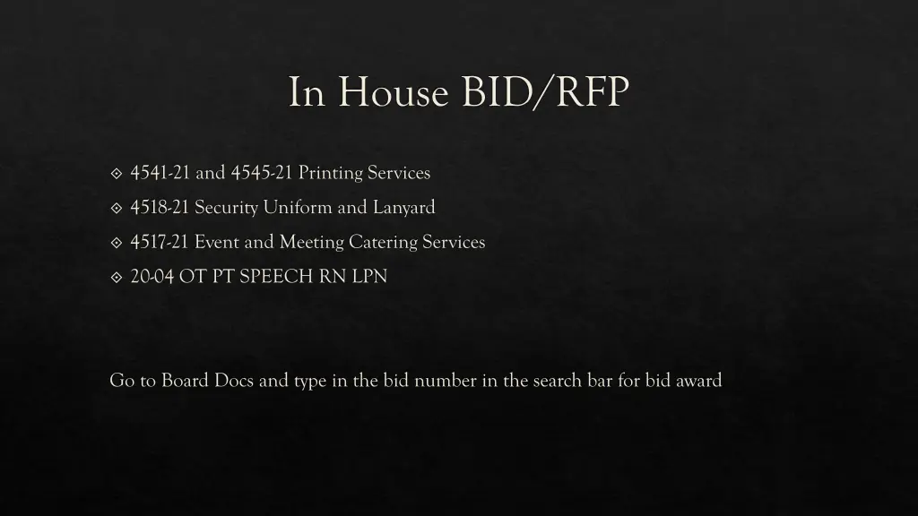 in house bid rfp