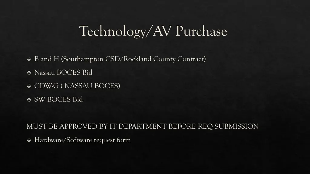 technology av purchase