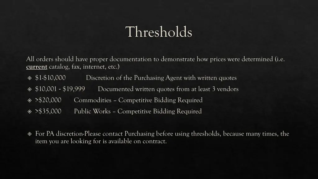 thresholds