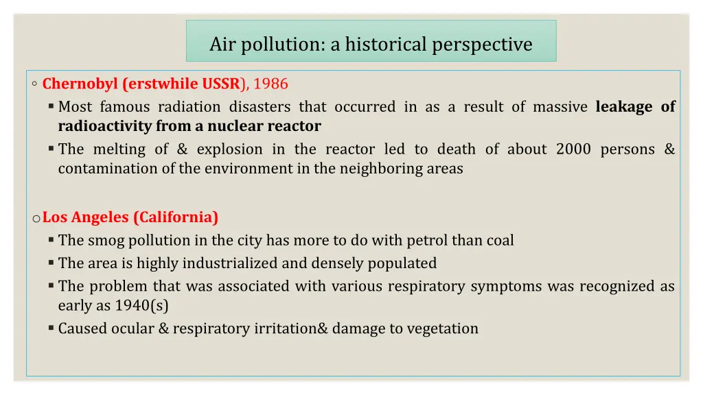 air pollution a historical perspective 2