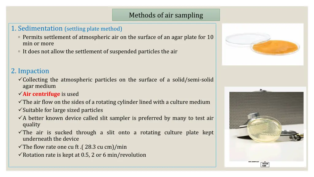 methods of air sampling