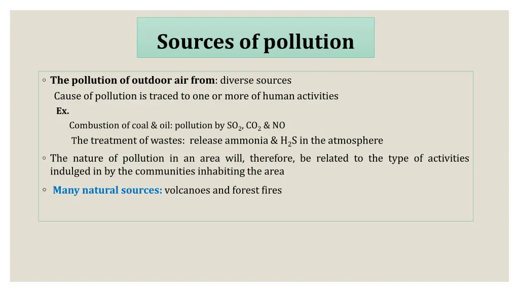 sources of pollution