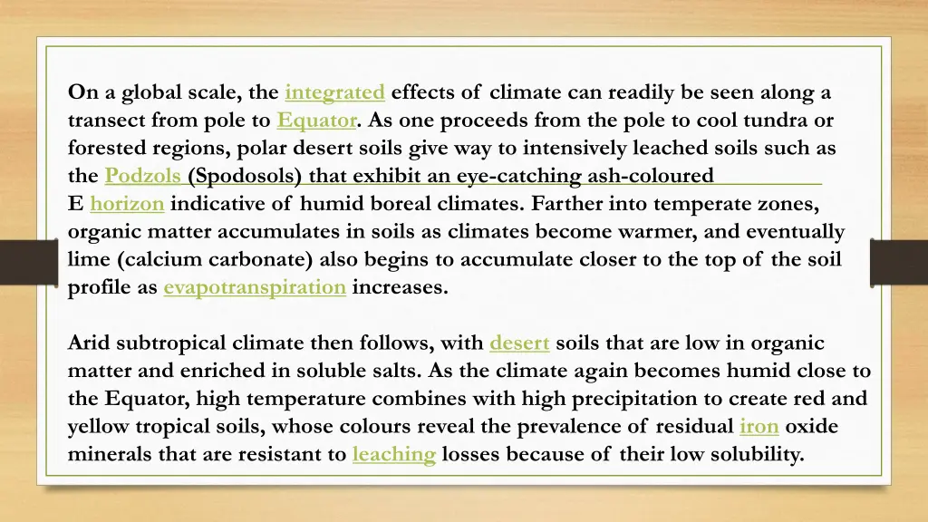 on a global scale the integrated effects