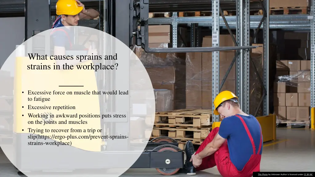 what causes sprains and strains in the workplace