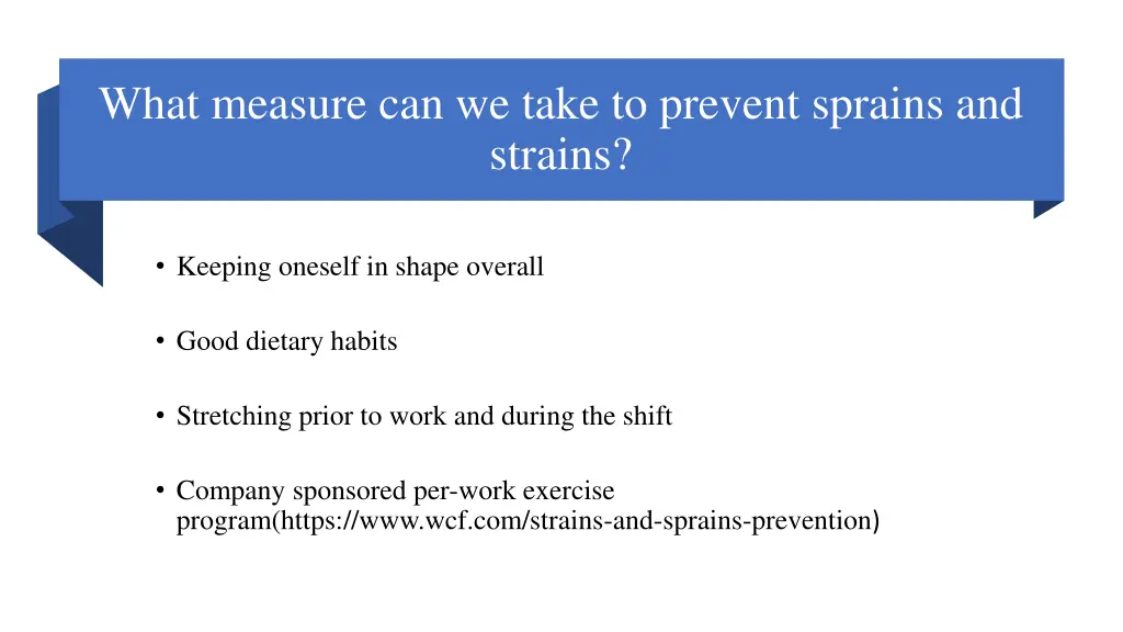 what measure can we take to prevent sprains