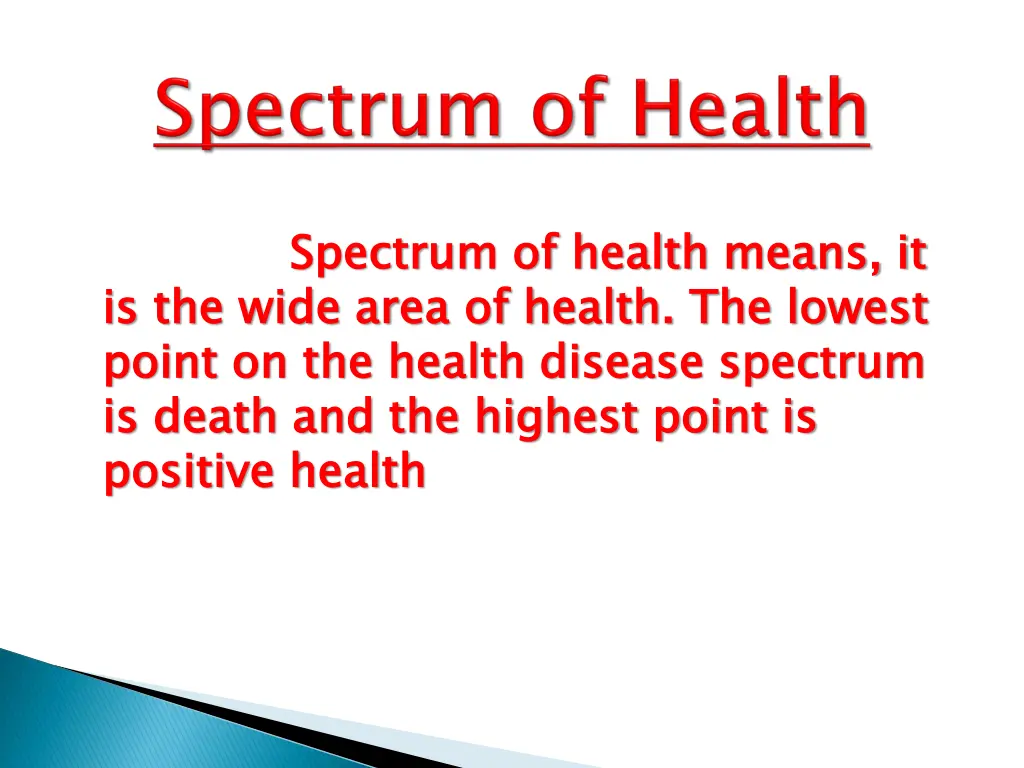 spectrum of health means it is the wide area