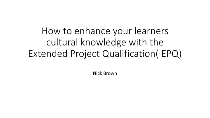 how to enhance your learners cultural knowledge