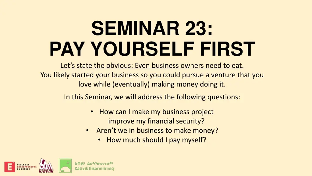 seminar 23 pay yourself first let s state