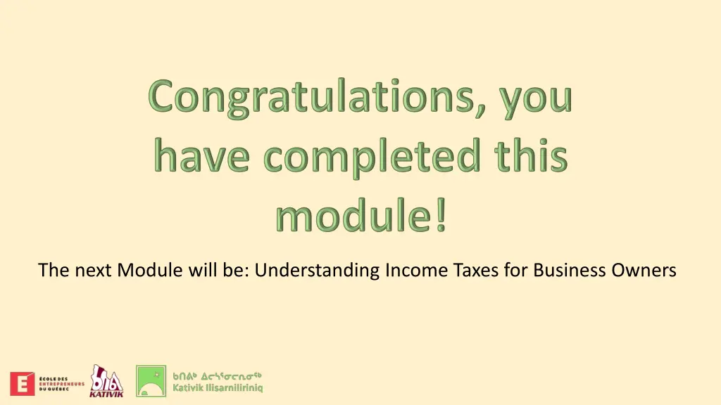 the next module will be understanding income