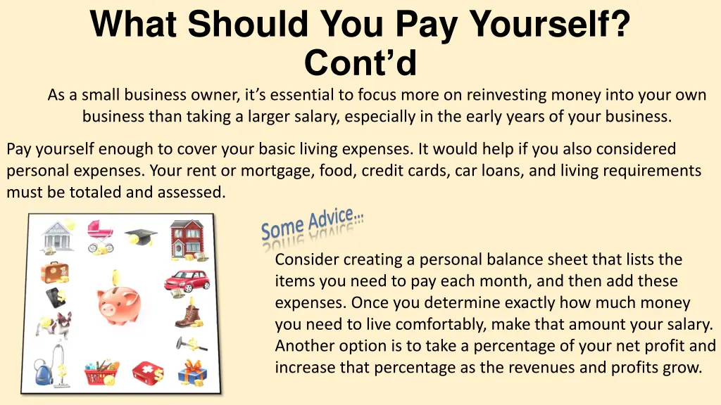 what should you pay yourself cont d as a small