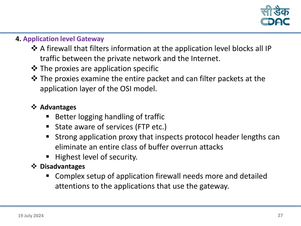 4 application level gateway a firewall that