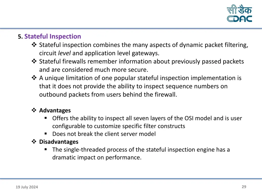 5 stateful inspection stateful inspection