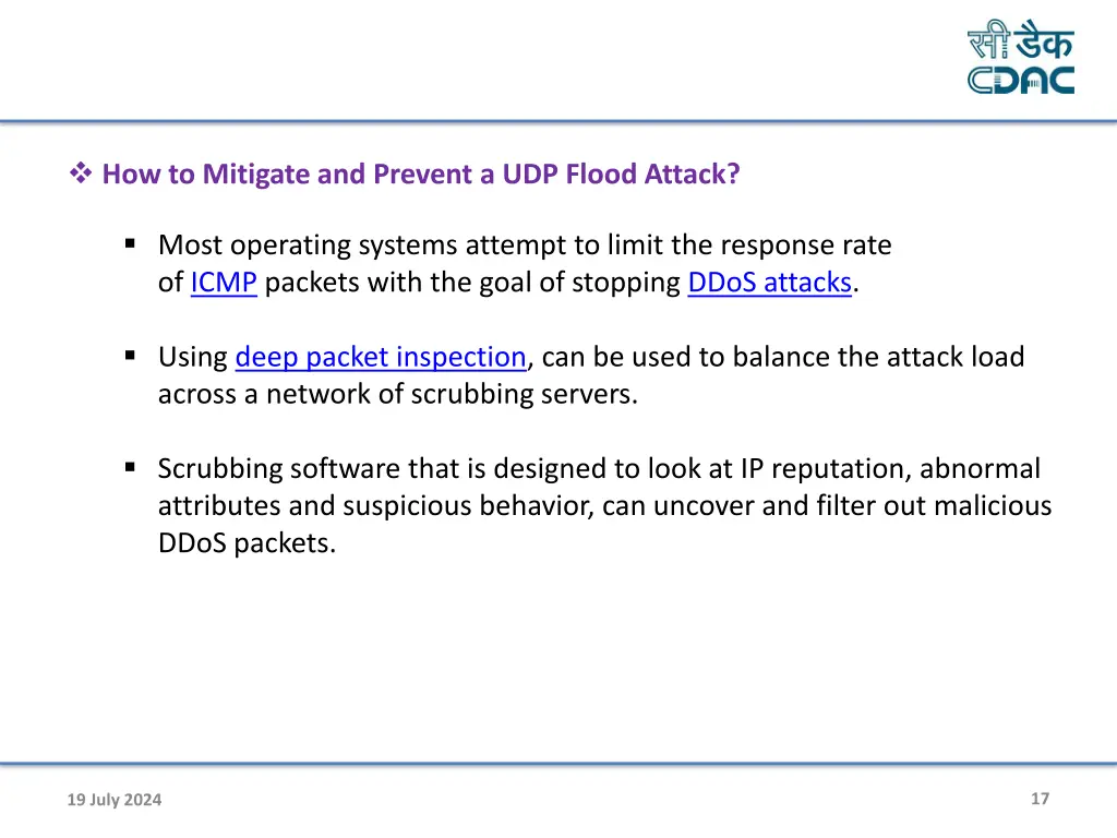 how to mitigate and prevent a udp flood attack