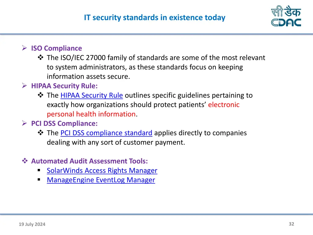 it security standards in existence today